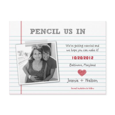 Quirky Note Photo Save The Date Card Postcards