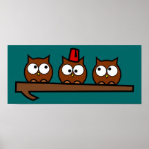 Quirky Owls - Dr T'Wit T'Who Poster