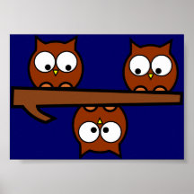 Quirky Owls Poster