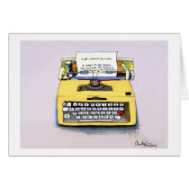 Quirky Yellow Typewriter cards