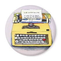 Quirky Yellow Typewriter magnets