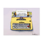 Quirky Yellow Typewriter Post Cards