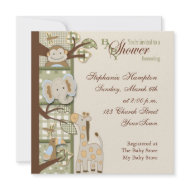 Quited Monkey Baby Shower Invitation invitation