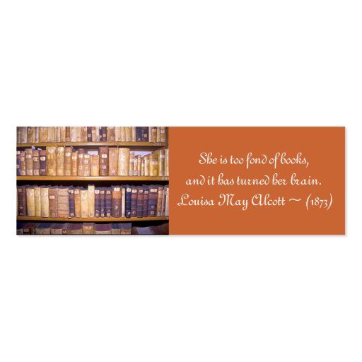 Quotation bookmark-Old Books Business Card Template (front side)
