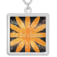 Quote Necklace - Be The Change Pendant