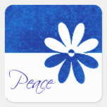 Quote Peace Blue White Flower Sticker stickers