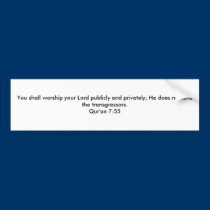 quran chapter 7 Bumper Sticker bumper stickers