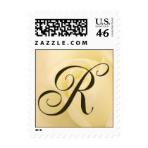 R - Custom Monogram Postage White Rose postage by aslentz R - Custom Monogram Postage White Rose postage