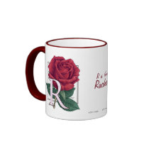 R for Rose Flower Monogram mugs
