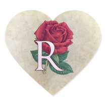 R for Roses Flower Monogram stickers