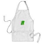 R green monogram aprons