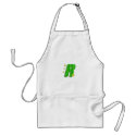 R green monogram aprons