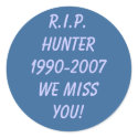 RIP Hunter1990-2007We miss you! sticker