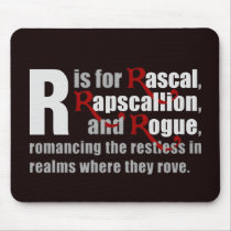 R is for Rascal Black Mousepad