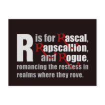 R is for Rascal Black Postcard