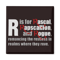 R is for Rascal Square Black Magnet by jamieco R is for Rascal Square Black Magnet