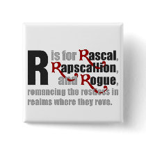 R is for Rascal Square White Magnet buttons