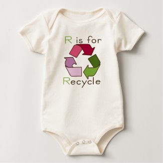 R is for Recycle Organic Baby Onesie shirt