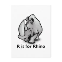 R is for Rhino postcards