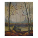 R.J. Ketchum - Boat on a Lakeshore in Autumn posters by wesleyowns R.J. Ketchum - Boat on a Lakeshore in Autumn posters