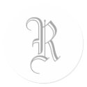 R Letter Monogram Sticker Grey Old English by monogramgallery R Letter Monogram Sticker Grey Old English