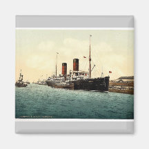 R. M. S. "Campania" in the Mersey rare Photochrom Refrigerator Magnet