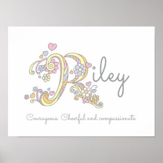 riley name meaning monogram poster girls gifts baby