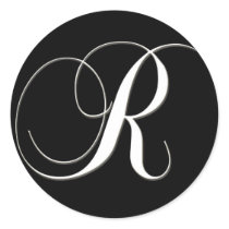R monogram - elegant black and white stickers by aslentz R monogram - elegant black and white stickers