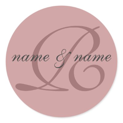 R monogram label - personalize first names sticker