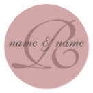 round_sticker - R monogram label - personalize first names
