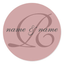 R monogram label - personalize first names stickers