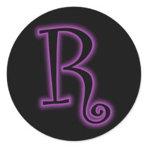 R Monogram Purple Neon stickers