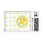 R Monogrammed Postage Stamps