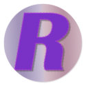 R purple monogram stickers