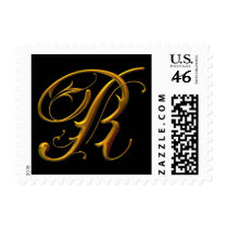 R romance gold Monogram postage by SweetRascal R romance gold Monogram postage