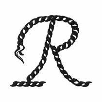 "R" Rope Alphabet 2.5" embroidered shirts