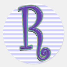 R ROUND STICKER