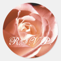 R.S.V.P. Wedding Sticker_Pink Coral Rose