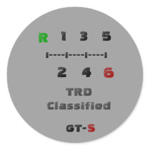 R, TRD Classified, 1   3   5, I----I----I----I,... Round Sticker