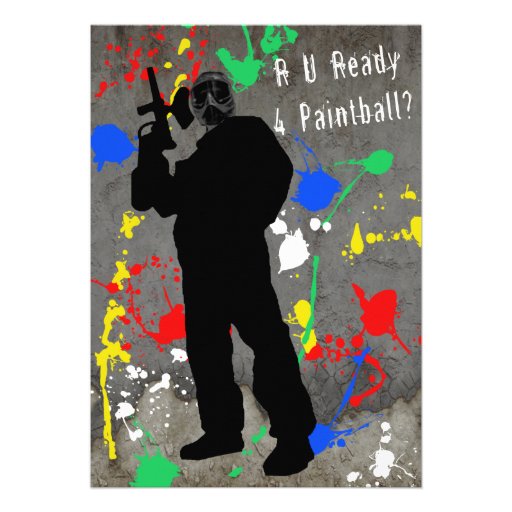 R U Ready 4 Paintball? Custom Invitations