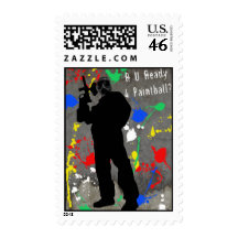 R U Ready 4 Paintball? Postage Stamp