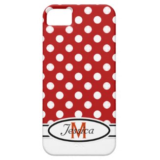 R &amp; W Polka-dot Monogram iPhone 4 Case