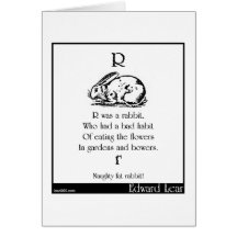 R was a rabbit, greeting cards