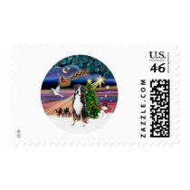R-Xmas Magic-Greater Swiss Mt. Dog Postage Stamps