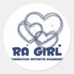 RA Girl Heart Design :: Rheumatoid Arthritis Round Stickers