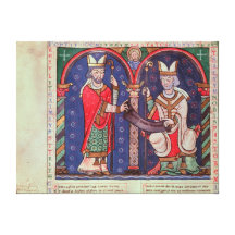 Rabanus Maurus offering his Book Stretched Canvas Prints