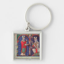 Rabanus Maurus offering his Book Key Chain