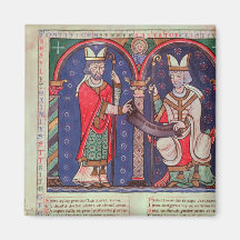 Rabanus Maurus offering his Book Refrigerator Magnets