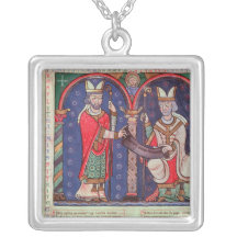 Rabanus Maurus offering his Book Personalized Necklace