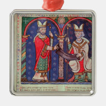 Rabanus Maurus offering his Book Christmas Ornament